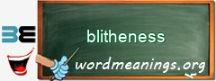 WordMeaning blackboard for blitheness